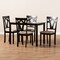 Baxton Studio Sylvia Espresso Finished and Sand Upholstered 5-Piece Dining Set 149-8961-8026 - alternate 2